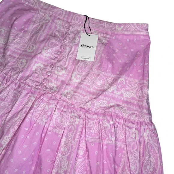 Showpo Noemi Mini Skirt in Pink Scarf Print - NWT - Size 12 - Picture 2 of 4
